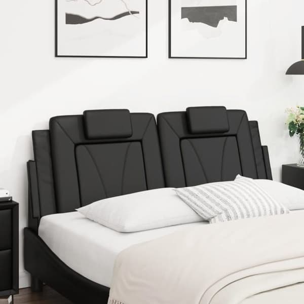 Hovedgærdedæksel - MAISON EXCLUSIVE - Viana - Holdbart kunstlæder - 152 cm - Sort Svart