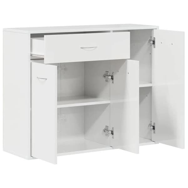 Maison Exclusive - Hvid glans buffet 88x30x70 cm Ingeniørtræ