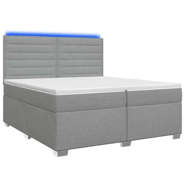 Maison Exclusive - Boxspring säng med madrass Ljusgrå 200 x 200 cm Tyg