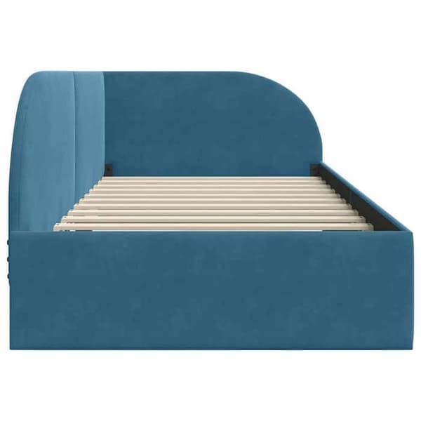 Sängram - EXKLUSIV HEM - Sammet - Blå - 90 x 200 cm - Konvertibel soffa/säng Blå