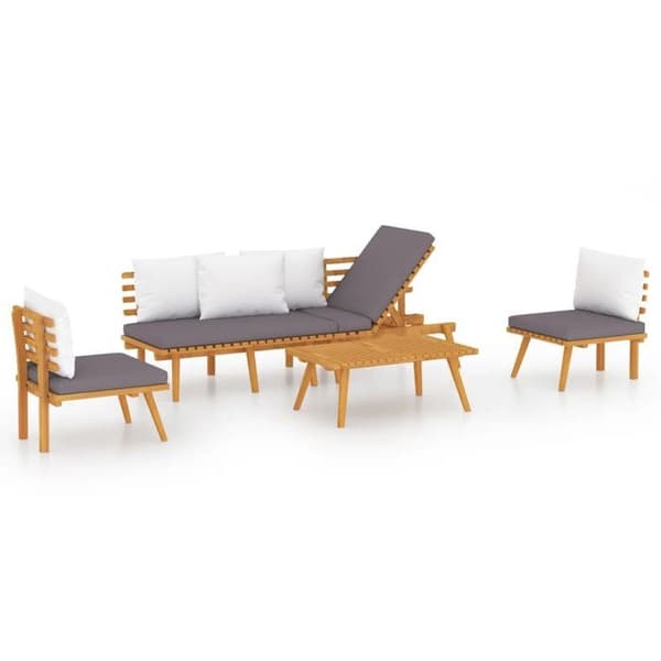 Maison Exclusive - Havegruppe 4 stk med puder i solid akacietræ