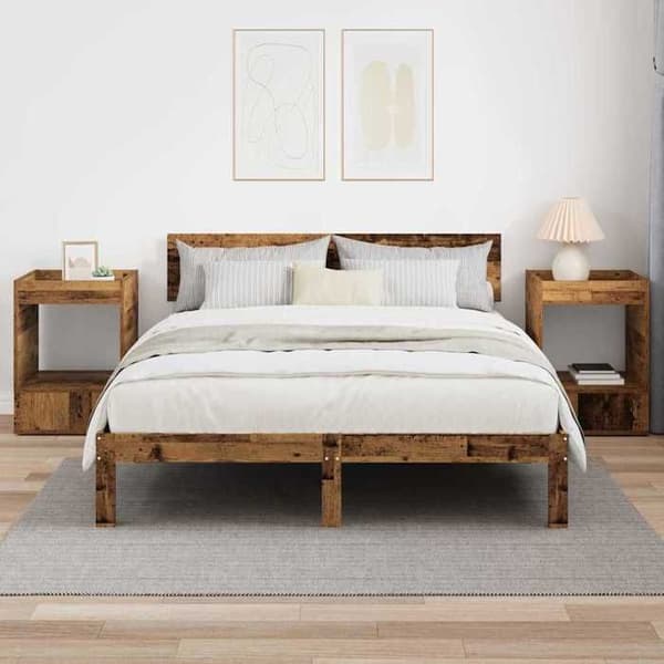 Sideborde - MAISON EXCLUSIVE - 2-delt sidebord - Ingeniørtræ - Rektangulær 40x40x56 cm - Brun