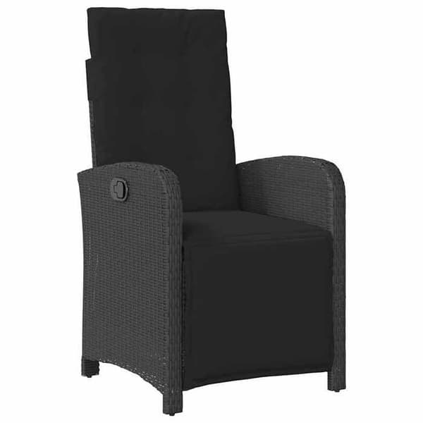 Maison Exclusive - 7 pc have spisebordssæt i sort polyrotin Svart