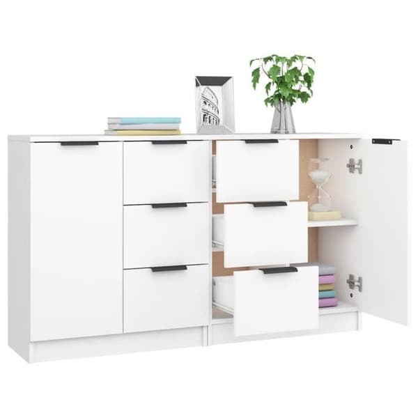 Maison Exclusive - Bufféer 2 st vit 60x30x70 cm Ingenjörsträ
