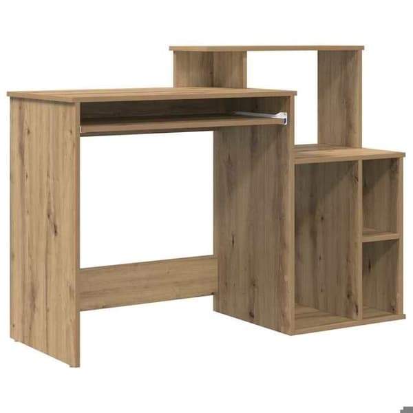 Maison Exclusive - Håndlavet egetræskontor 120,5 x 44 x 88,5 cm Ingeniørtræ Ek