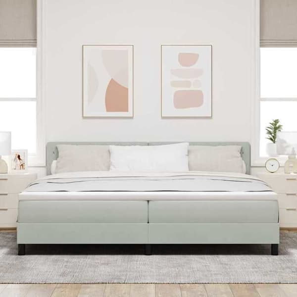 Maison Exclusive - Jousipatja vaaleanharmaa 200 x 200 cm sametti Ljusgrått