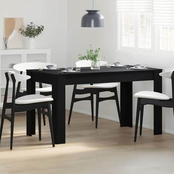 Maison Exclusive - Spisebord / Middagsbord Sort eg svart ek