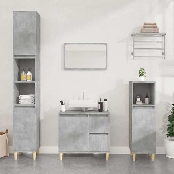 Maison Exclusive - Badeværelsesskab grå beton 65x33x60 cm