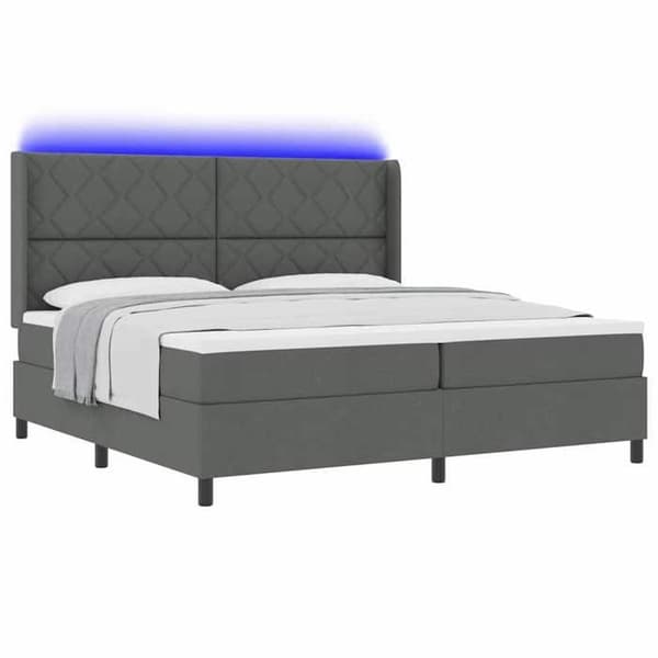 Maison Exclusive - LED-jousipatja Tummanharmaa 200 x 200 cm kangas Mörkgrå