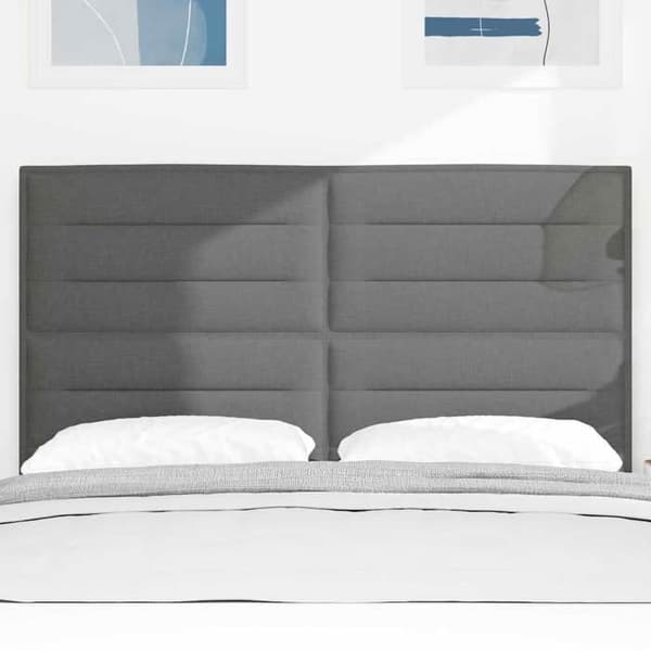 Maison Exclusive - LED-hovedgærde med LED-strips Mørkegrå 144 cm stof
