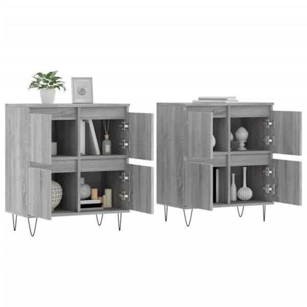 Sideboards - Sonoma Grey - Konstruerat trä - 2 dörrar - 120x35x70 cm Grå