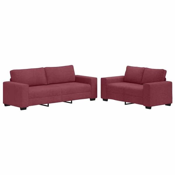 Maison Exclusive - Sæt af 2 sofaer med puder i bordeaux stof