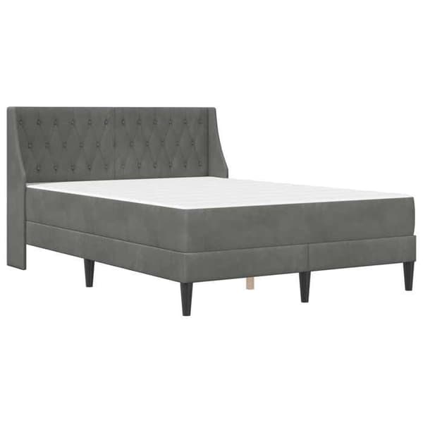 Maison Exclusive - Sängram med madrass Mörkgrå 140 x 200 cm Sammet