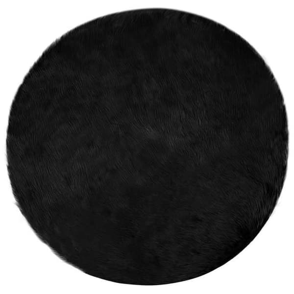 Tæppe - MAISON EXCLUSIVE - TAFALLA - Rund - Sort - Ø 120 cm Svart
