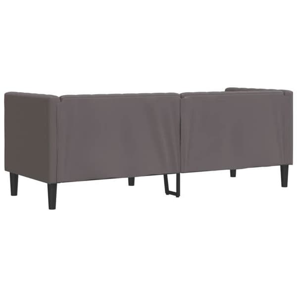 Maison Exclusive - Chesterfield 3-personers sofa i grå kunstlæder