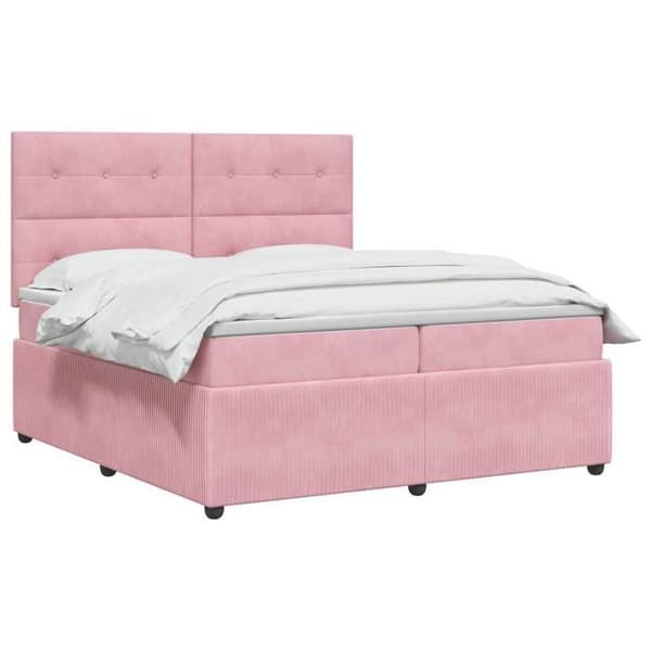 Maison Exclusive - Boxspring säng med Rose madrass 200 x 200 cm Sammet Ros
