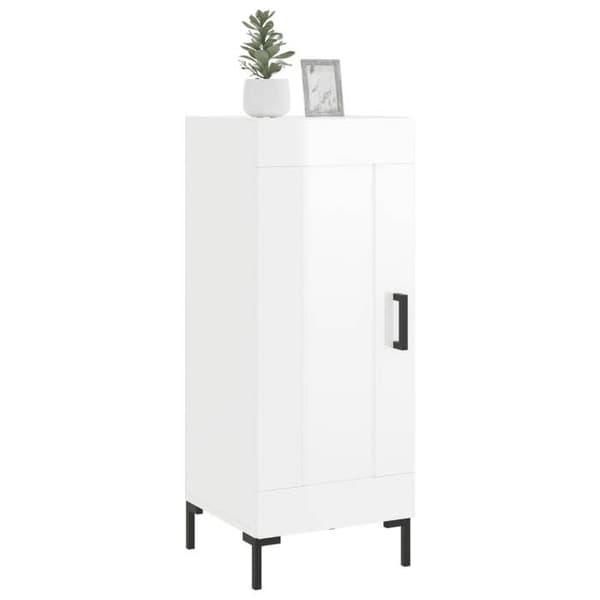 Maison Exclusive - Hvid glans buffet 34,5x34x90 cm Ingeniørtræ Vit