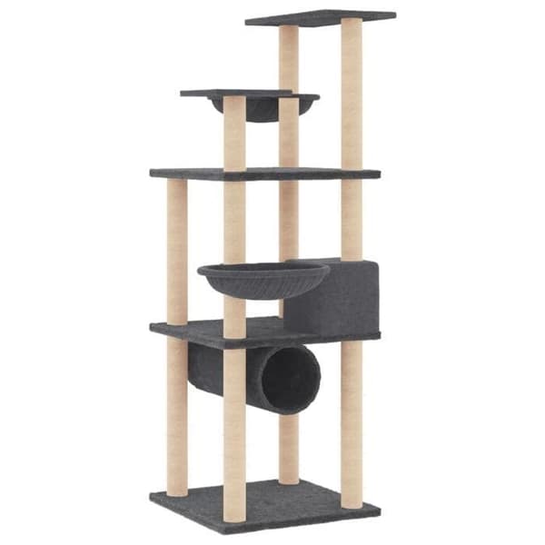 Maison Exclusive - Kattekradsetræ med sisal kløer i mørkegrå 141 cm mörkgrå