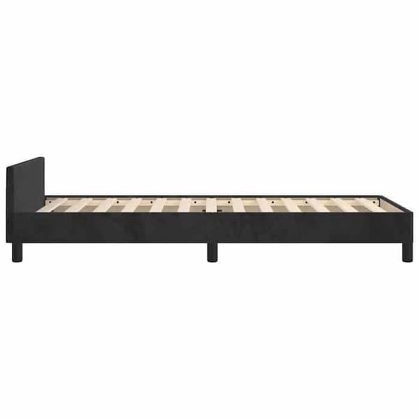 Sengestel - EKSKLUSIV HUS - 90 x 190 cm - Velour - Sort - Lamelseng Svart
