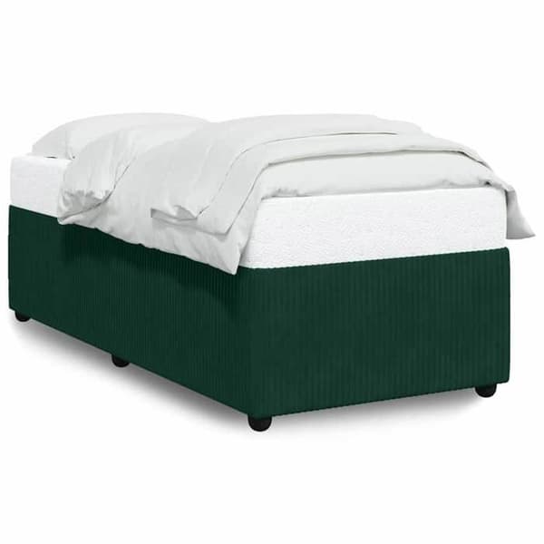 Sengestel - EKSKLUSIV HUS - 80x200 cm - Velour - Mørkegrøn - Lamelseng Mörkgrön