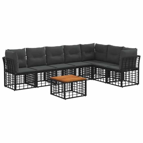 Maison Exclusive - Sæt af 8 udendørs sofaer i sort og mørkegrå