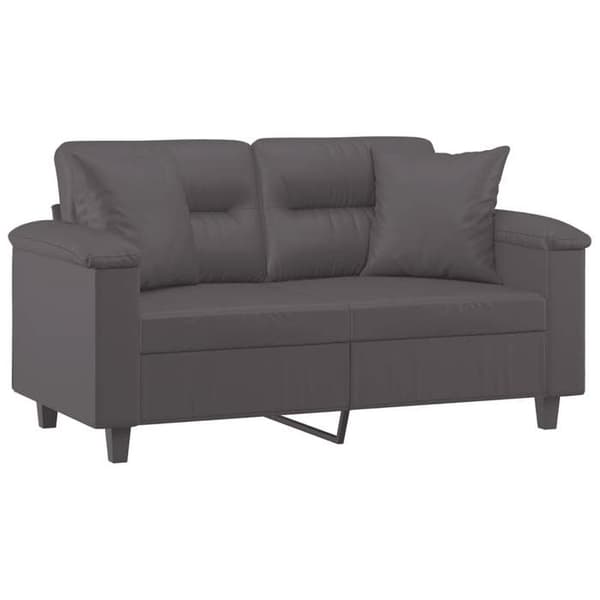 Maison Exclusive - 2-personers sofa med grå puder 120 cm i kunstlæder