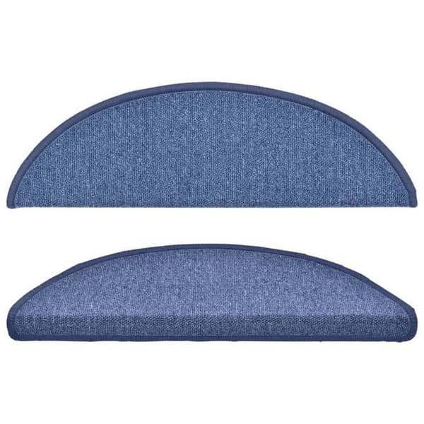 Maison Exclusive - Trappmatta 15 delar 56 x 17 x 3 cm Blå Halvcirkel Blå
