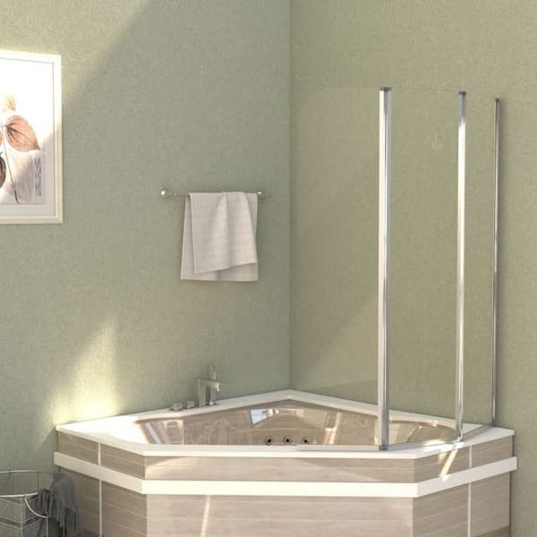 Duschvägg - 104 x 130 cm - Härdat glas 4 mm - Aluminium - Fällbar design