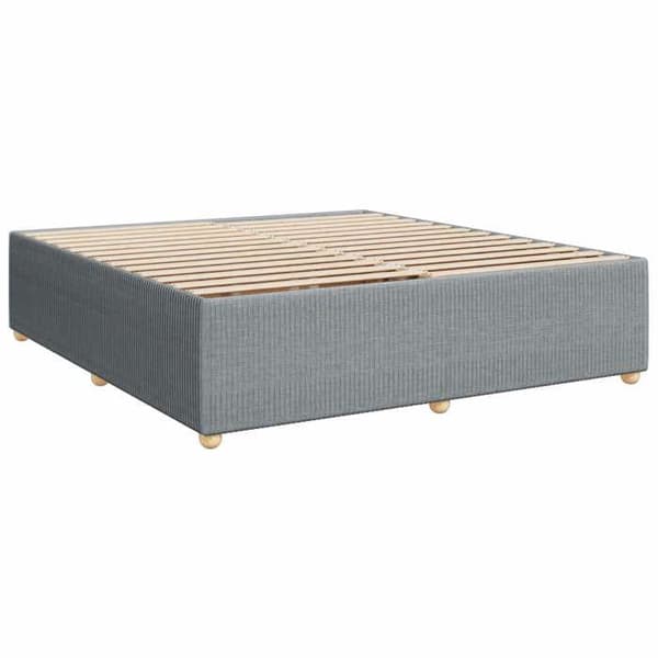 Sengestel med madras - EKSKLUSIV HUS - Boxspring seng med LED - 140 x 200 cm - Lys grå - Stof Ljusgrått