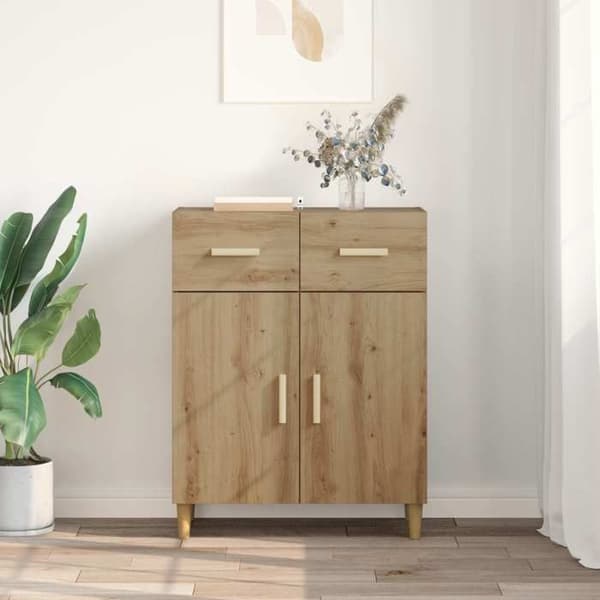 Maison Exclusive - Buffet i håndlavet egetræ 34 x 69,5 x 89 cm Ingeniørtræ