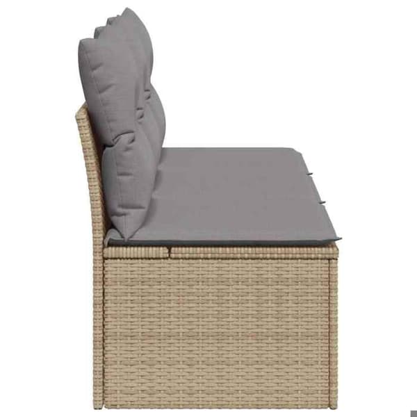 Maison Exclusive - Trädgårdsoffa med kuddar 3 platser beige flätad resin beige