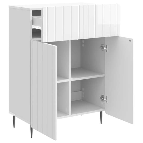 Maison Exclusive - Buffé Vit glänsande 66 x 34,5 x 92 cm Ingenjörsträ