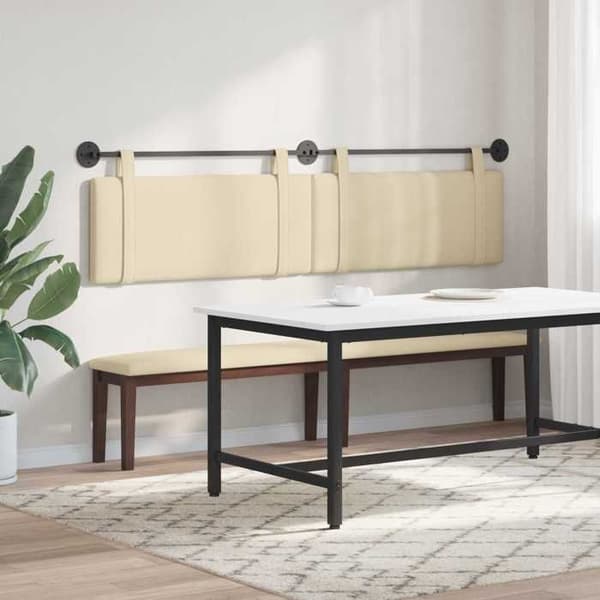 Maison Exclusive - Hängande sänggavel Creme Tyg