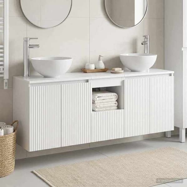 Maison Exclusive - Badrumsskåpset 3 delar Vit 129 x 41 x 80 cm Vit