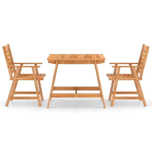 Maison Exclusive - Trädgårdsset 3 delar i solid akaciaträ Varm träfärg (oljefinish)