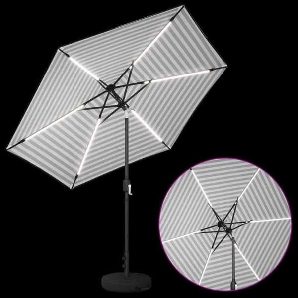 Maison Exclusive - Trädgårdsparasol med LED-lampor och bas 2,7 x 2,7 m