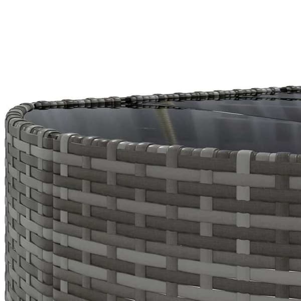 Maison Exclusive - Trädgårdsmöbler 5 delar med grå kuddar i flätad resin
