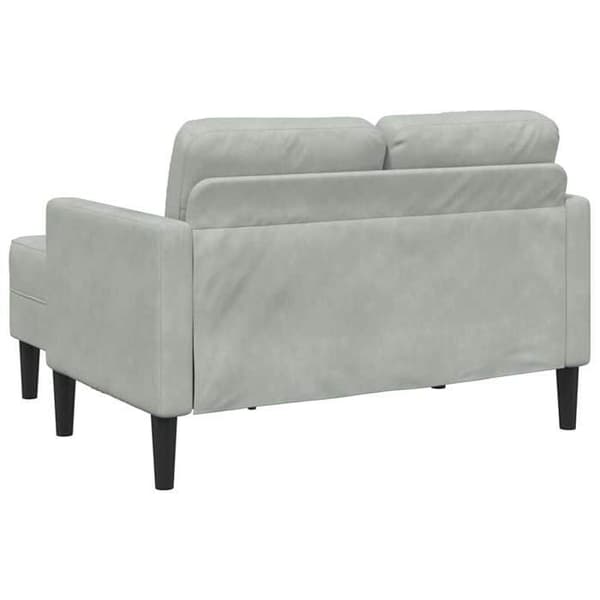 Soffa - EXKLUSIVT HUS - L-soffa - 2 platser - ljusgrå sammet - integrerad divan 125 cm Ljusgrått