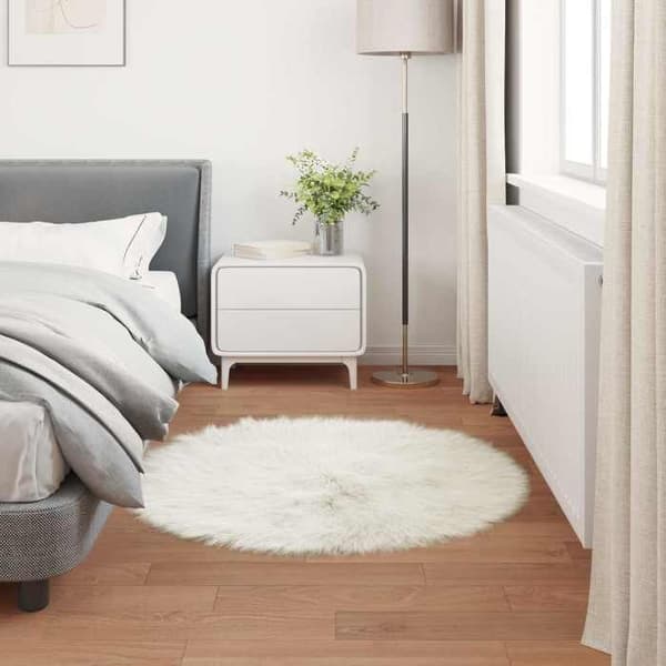 Maison Exclusive - Fusk TAFALLA Matta Vit Ø 100 cm Polyester