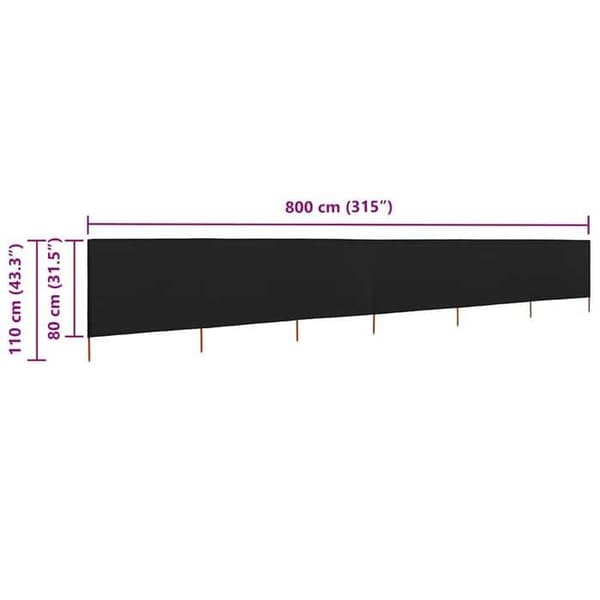 Maison Exclusive - Skärm 6 paneler Tyg 800 x 80 cm Svart