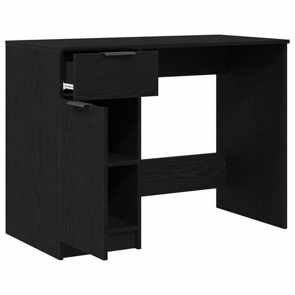 Maison Exclusive - Kontor Sort egetræ Ingeniørtræ 100 x 50 x 75 cm svart ek