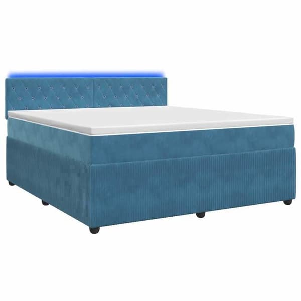 Maison Exclusive - Boxspring-sänky sinisellä patjalla 140 x 200 cm Sametti