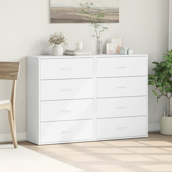 Maison Exclusive - Bufféer 2 st vit 60x31x84 cm ingenjörsträ Vit