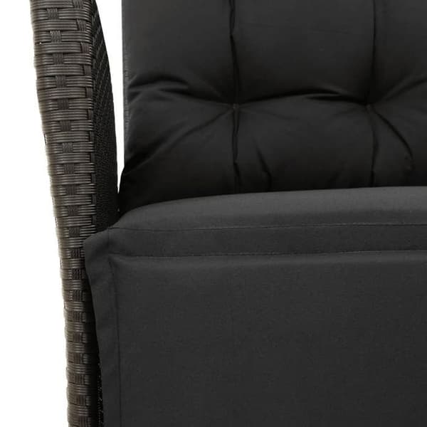 Maison Exclusive - Trädgårdsset med kuddar 3 delar Svart