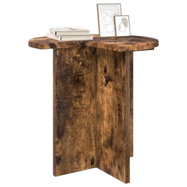 Sidebord - MAISON EXCLUSIVE - 2 dele - Røget eg - Ø39×38 cm - Spånplade Rökt ek