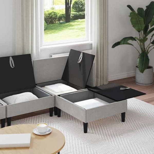 Maison Exclusive - Sæt af møbler til stuen 4 pc Lys grå Stof