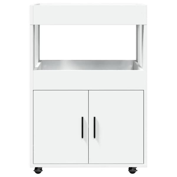 Maison Exclusive - Vit barvagn 60x39,5x89 cm ingenjörsträ