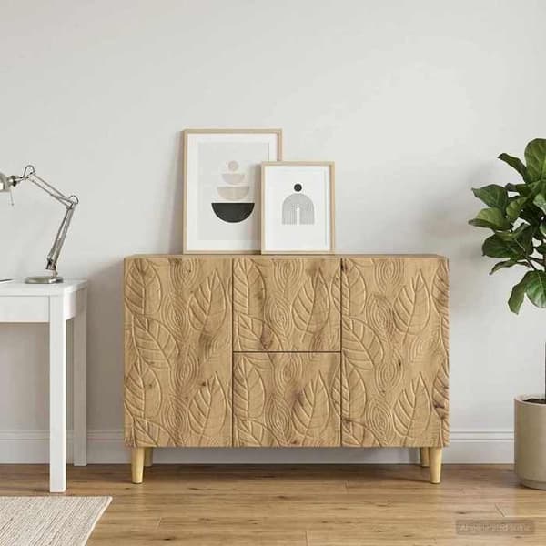 Maison Exclusive - Buffet i håndlavet egetræ 89 x 34,5 x 60 cm Ingeniørtræ