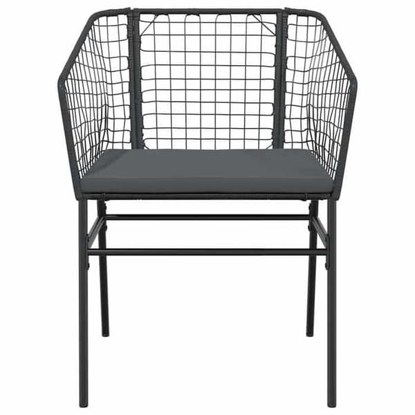 Havemøbler - EKSKLUSIVT HUS - Sæt 7 stk - Sort poly rattan - Malet stålramme - Tempereret glasplade Svart