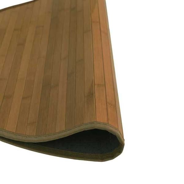 Tæppe - MAISON EXCLUSIVE - Rund 60 cm - Bambus & PP - Antiskrid - Brun brun